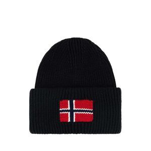 Napapijri Men Black Wool And Acrylic Beanie Hat